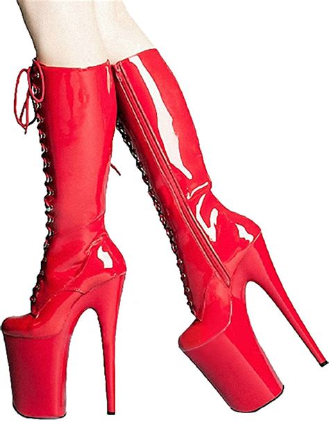 High Height 20cm Sex Boots Womens Heels Round Top
