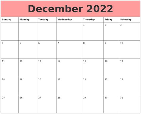 December 2022 Calendars That Work