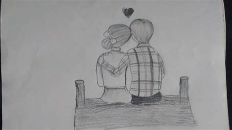How To Draw A Cute Love Drawing Of Romantic Couple With