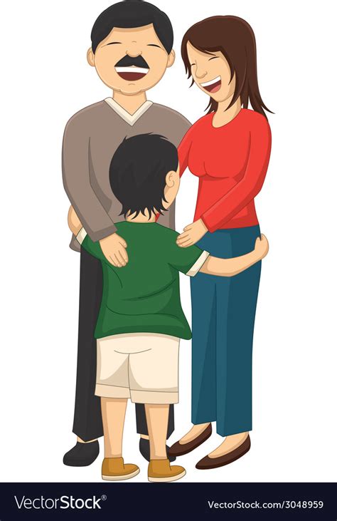 A Little Boy Hugging Parent Royalty Free Vector Image
