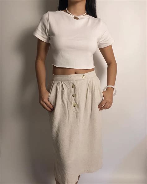 Oat Linen Midi Skirt Womens Fashion Bottoms Skirts On Carousell