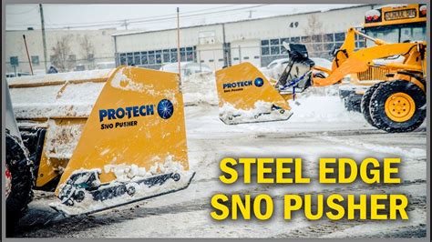 Steel Edge Snow Pusher Pro Tech Sno Pusher Youtube