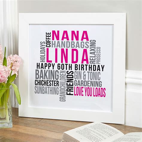 This year, make her birthday a day to remember with a unique gift created just for her. Personalized 60th Birthday Gifts For Her | Chatterbox Walls