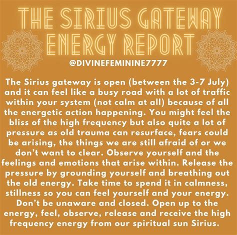 Divine Feminine ~ Sacred Union On Instagram The Sirius Gateway Is