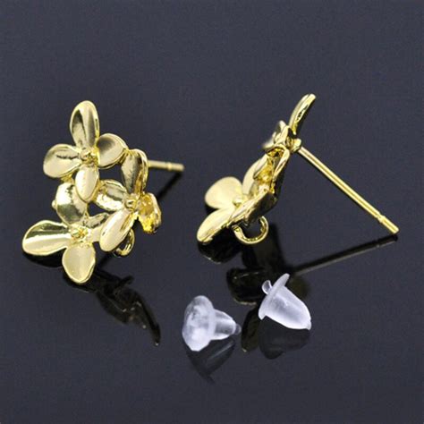 Alibaba.com offers 30,614 diy earrings products. FUNIQUE 10PCs/5Pair Gold Color Flower Earring Post W/Stopper Earring Back For DIY Fashion ...