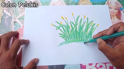 Cara Menggambar Dan Mewarnai Rumput Ilalang Dengan Mudah Belajar