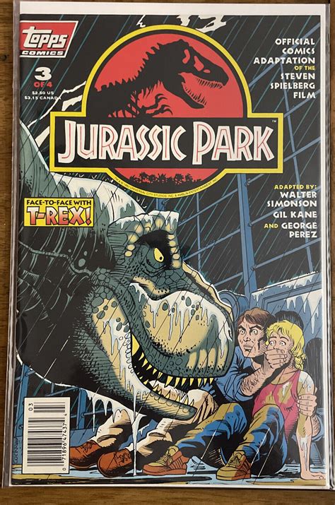 Topps Comics Jurassic Park 3 Of 4 Comic Adaptation Newsstand Variant