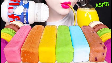 Asmr Marshmallow Fluff Rainbow Ice Cream Eating Sounds Youtube