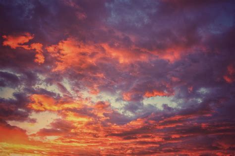 Sunset Sky Clouds Pink Sunset Or Sunrise With Beautiful Clouds On The