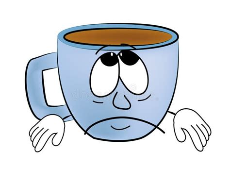Sad Cup Of Coffee Cartoon Stock Illustration Image Of Cappuccino