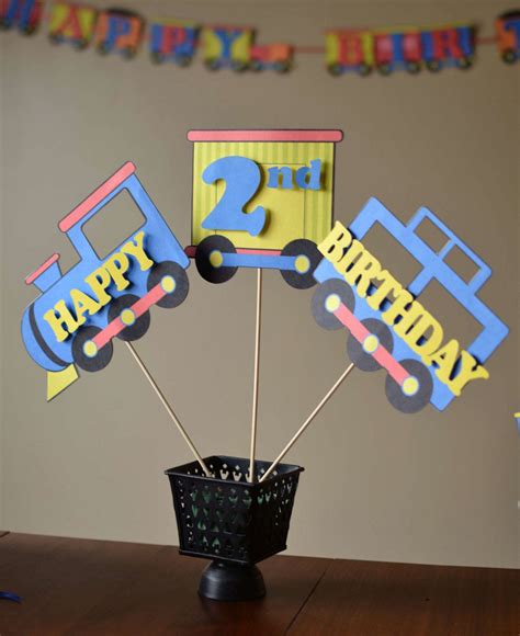 Centerpiece By Bc Paper Designs Thomas The Train Birthday Party