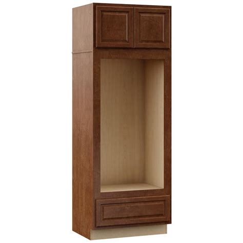 Hampton bay hampton assembled 30x34.5x24 in. Hampton Bay Hampton Assembled 33x90x24 in. Double Oven Kitchen Cabinet in Cognac-KDV3390-COG ...