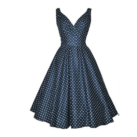 Ladies Women Plus Size V Neck Retro Vintage Dress Polka Dots 50s 60s