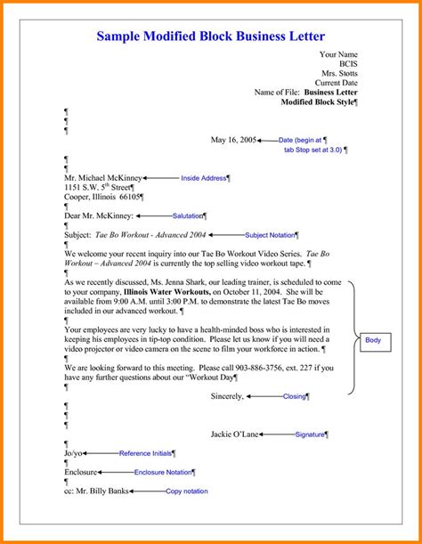 Business letters and different styles. Business Letter Modified Block Style Format Best Regarding ...