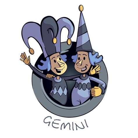 Gemini Zodiac Sign People Flat Cartoon Vector Illustration 2510867