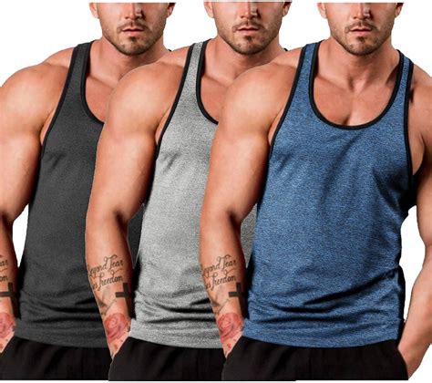 Amazon Com Coofandy Men S Pack Gym Tank Tops Y Back Workout Muscle
