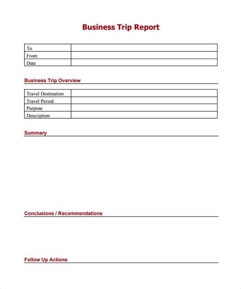 sample trip report  documents