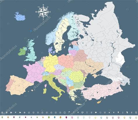 Europe Political Borders Map