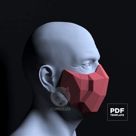Face Cover Mask 2 Papercraft 3d Diy Low Poly Paper Crafts Etsy