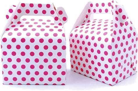 Jzk 25 X Pink Polka Dot Paper Favour Boxes 115 X 85 X 155 Cm Party