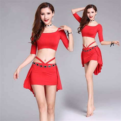 Belly Dance Costumes Women Sexy Clothes Practice Suits Short Skirt