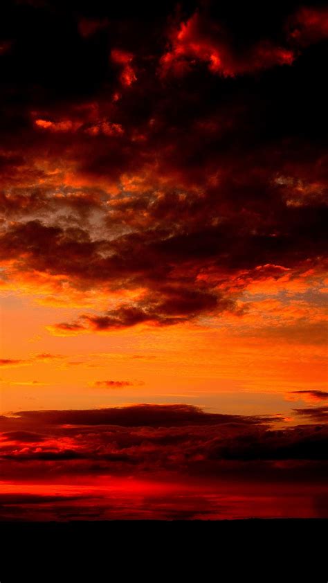Download Wallpaper 1350x2400 Clouds Sunset Horizon Dark Iphone 87