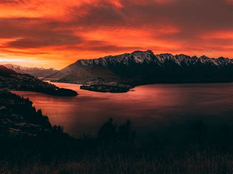 800x600 Resolution New Zealand Orange Mountain Sunset 800x600