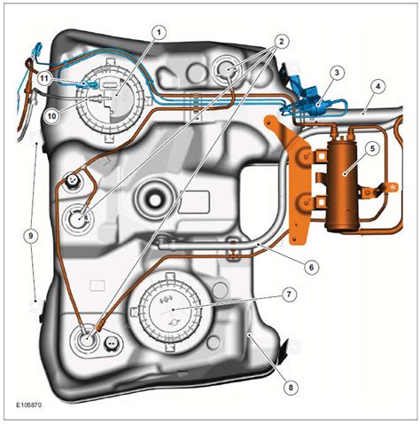 Ford Kuga Fuel Tank And Lines 25l Duratec 147kw200ps Vi5