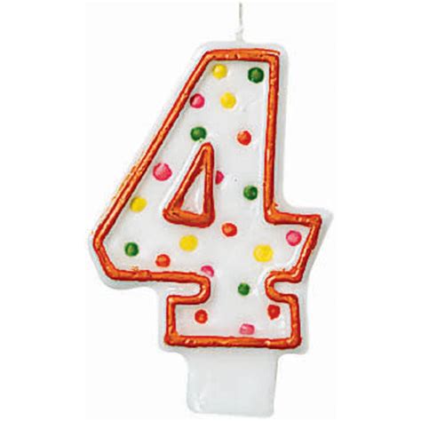 Polka Dots Candle Numeral 4 In Polka Dot Number Candles From Simplex