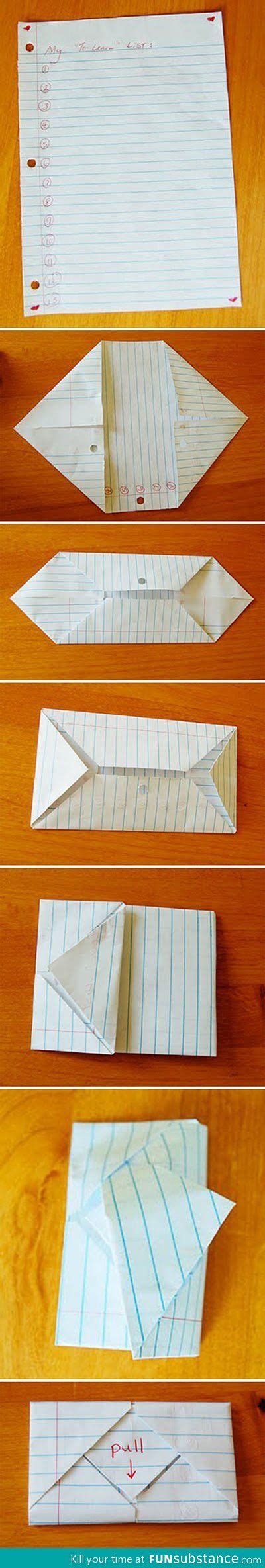 How To Fold A Note Envelope I Remember Doing This All The Time Origami