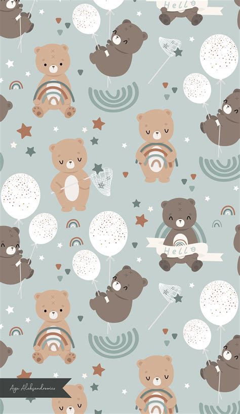 Kids Wallpaper Wallpaper Iphone Cute Pattern Wallpaper Bear