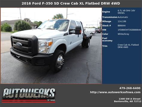 Autowerks Of Nwa Used 2016 White Ford F 350 Sd For Sale In