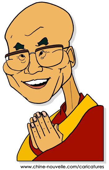 Politics, culture, art, sports stars, singers, actors, emperors. Tenzin Gyatso - Caricature Chine-Nouvelle.com