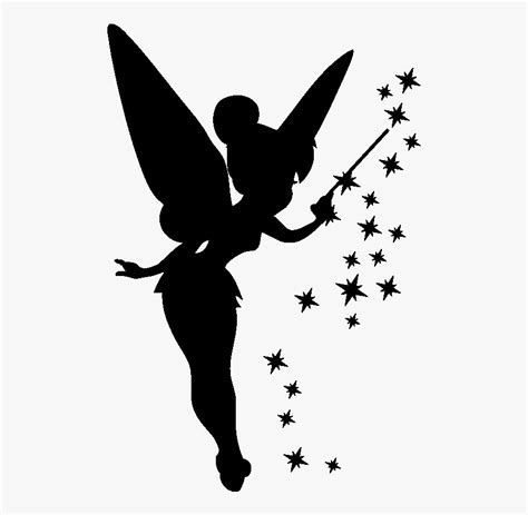 Download Stickers Muraux De Silhouettes Et Personnages - Silhouette Of Tinkerbell , Free Transparent ...