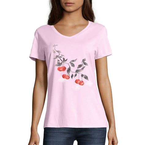 Hanes Hanes Womens Short Sleeve V Neck Graphic T Shirt