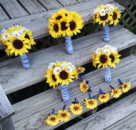 They're a lovely delicate flower, perfect for a casual wedding with a fun. Blue White Yellow Barn Beach Bouquet Boutonniere Corsage ...