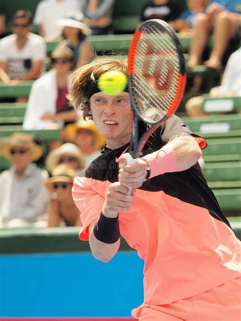Tennis Player Andrey Rublev Preparing For The Australian Open At The Kooyong Classic Exhibition