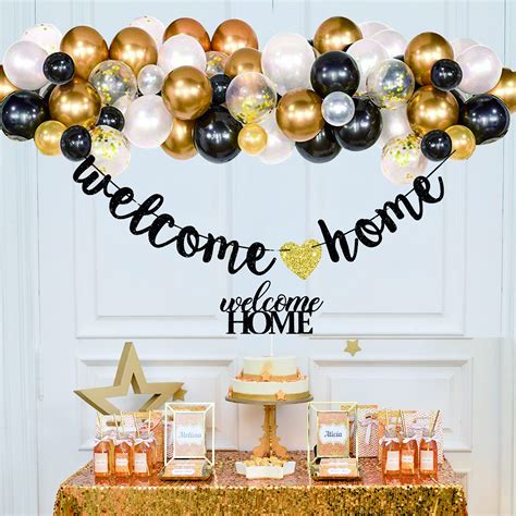 Buy Hombae Welcome Home Decorations Welcome Home Banner Cake Topper