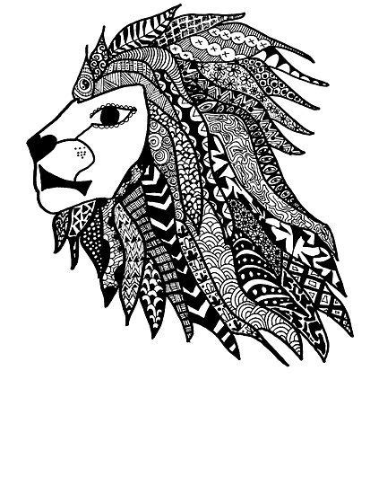 Lion Head Zentangle Lion