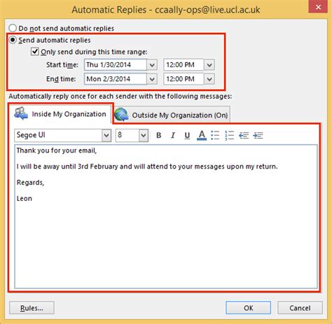 How To Set An Out Of Office Message In Outlook Automatic Away Reply Zohal