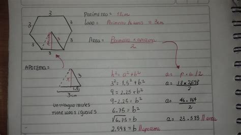 Formula Para Calcular Area Y Perimetro De Un Hexagono