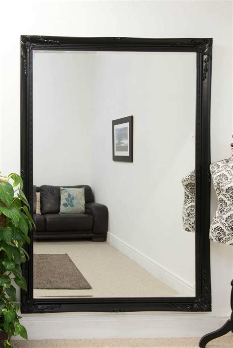 Extra Large Classic Full Length Long Black Mirror 6Ft7 X 4Ft7 201cm X