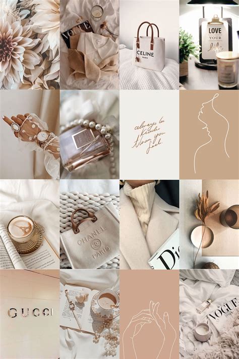 Neutral Aesthetic Collage Kit Boho Boujee Vibes Printable Collage