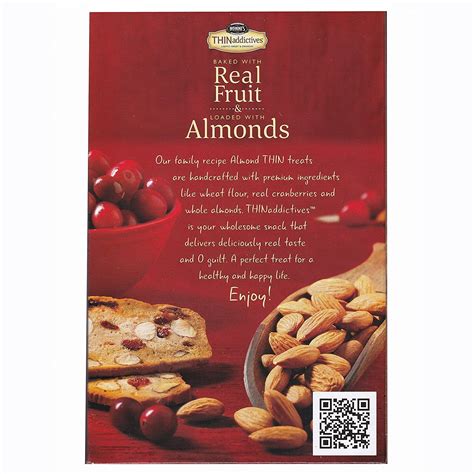 Nonnis Thin Addictives Cranberry Almond Thins 44oz 3 Pack Thin