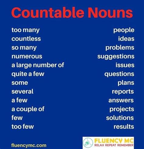Quantify Countable Nouns How To Memorize Things English Language