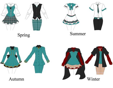 Konoha Seasonal Uniforms By Butterfly Empress Anime Uniform Fashion