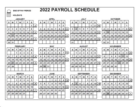 Doi Payroll Calendar 2022 2022 Payroll Calendar