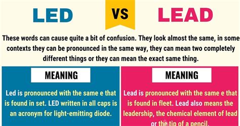 Irregular verb definition for 'to lead', including the base form, past simple, past participle, 3rd person singular, present participle / gerund. LED Vs LEAD: How To Use Lead Vs Led Correctly - 7 E S L