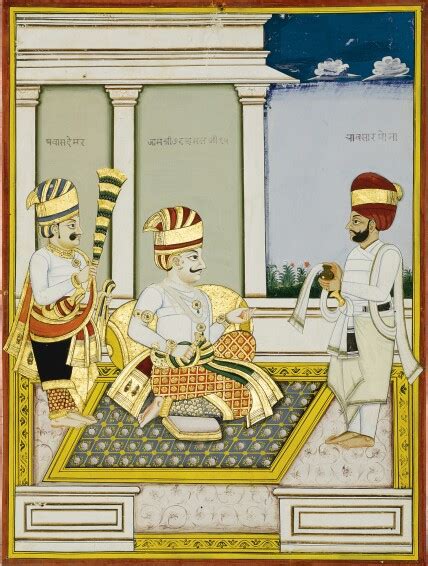 286 A Portrait Of Jam Ranmalji R 1820 52 With Bhavsar Mona And Khavas Demar Nawanagar