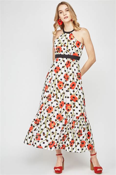 Poppy Flower Print Maxi Dress Just 3